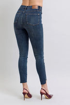 Judy Blue Full Size High Waist Tummy Control Step Hem Skinny Jeans Plus Size - Women / Jeans & Denim by Trendsi | Available at Handbags Specialist Headquarter