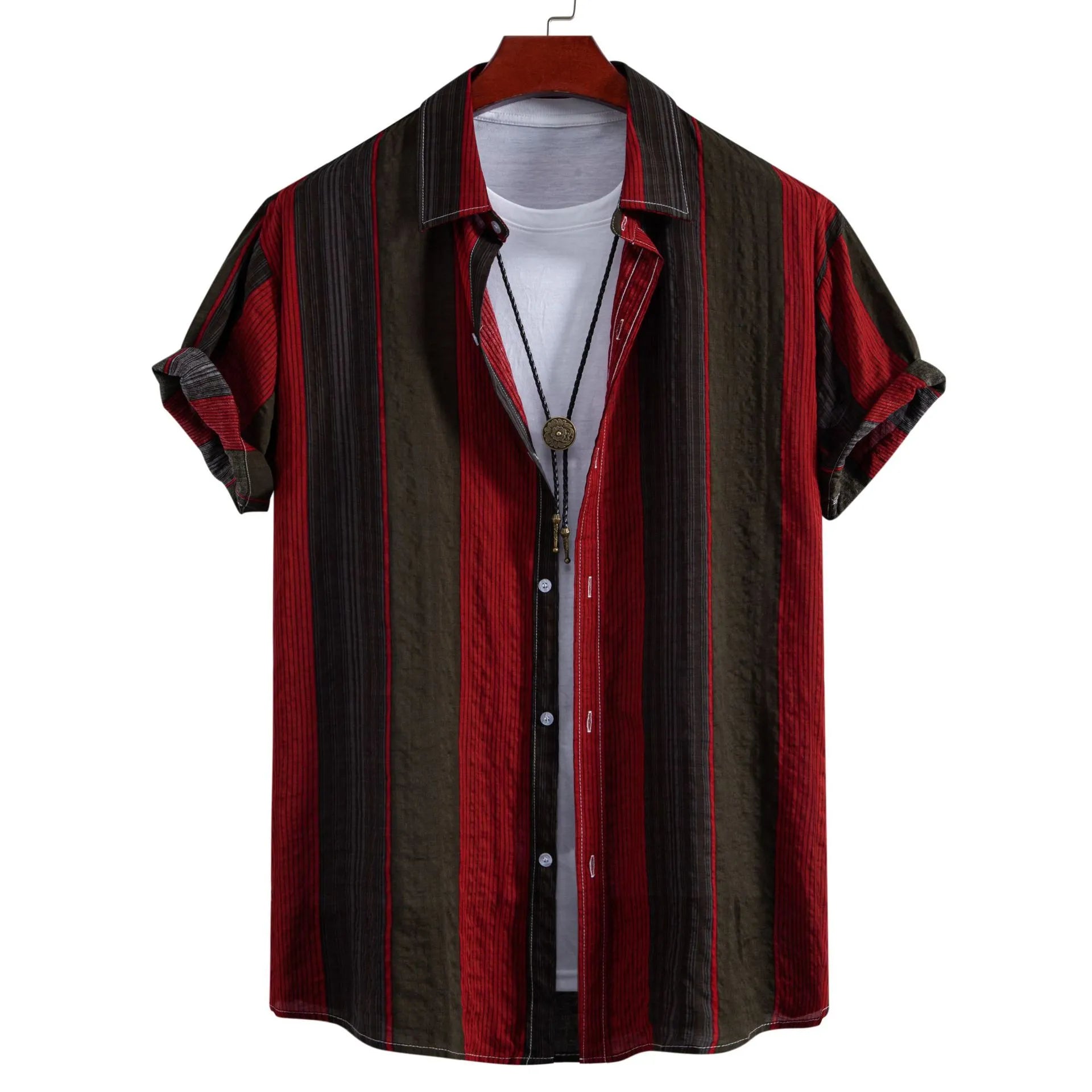 Men's Plus Size Button Up Short Sleeve Shirt - Men's Shirts by Trendsi | Available at Handbags Specialist Headquarter