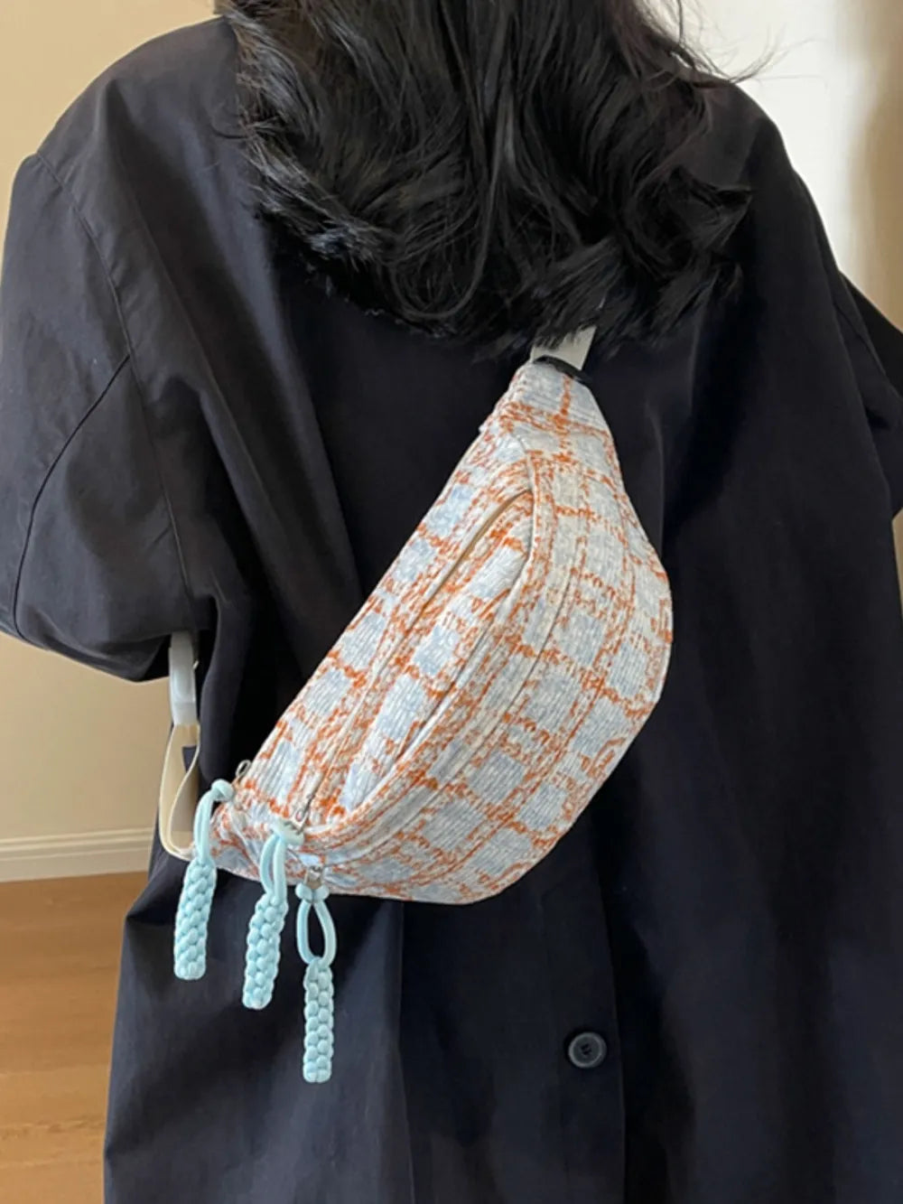 Contrast Plaid Polyester Crossbody Bag - Handbags by Trendsi | Available at Handbags Specialist Headquarter