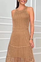 Hollowed-Out Sleeveless Maxi Dress - Maxi Dress by Trendsi | Available at Handbags Specialist Headquarter