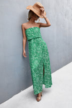Strapless Split Maxi Dress - Maxi Dress by Trendsi | Available at Handbags Specialist Headquarter
