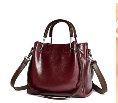 K-Fashion Retro Soft Leather Bucket Handbag