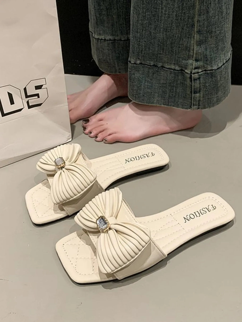 Bow-Knot Flat Sandals - Women Sandals by Trendsi | Available at Handbags Specialist Headquarter