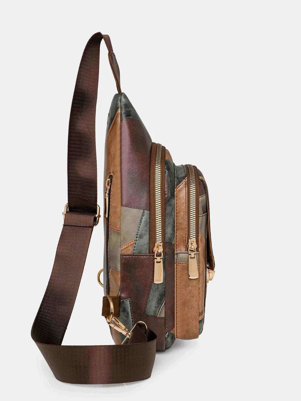 PU Leather Color Block Crossbody Bag - Crossbody Bag by Trendsi | Available at Handbags Specialist Headquarter