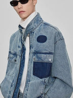 Men's Plus Size Washed Zip Up Denim Jacket - Men's jackets by Trendsi | Available at Handbags Specialist Headquarter