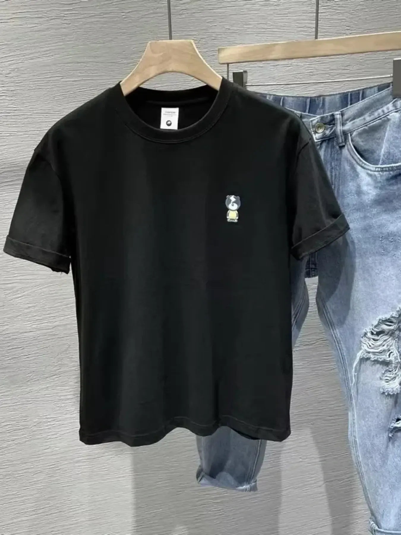 Men's Full Size Graphic Round Neck T-Shirt Plus Size - mens-shirts by Trendsi | Available at Handbags Specialist Headquarter