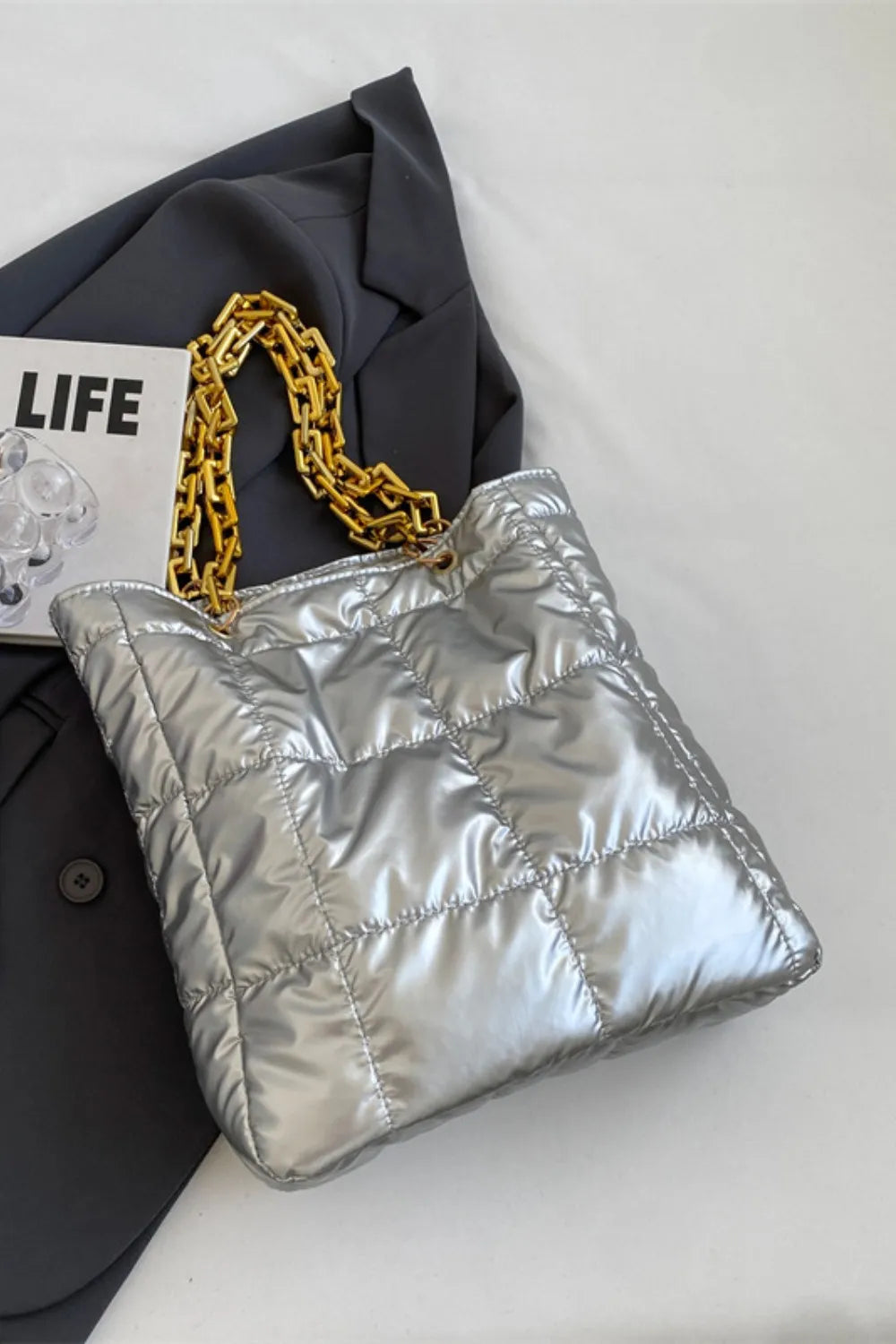 Bubble Texture Chain Handbag - handbags by Trendsi | Available at Handbags Specialist Headquarter