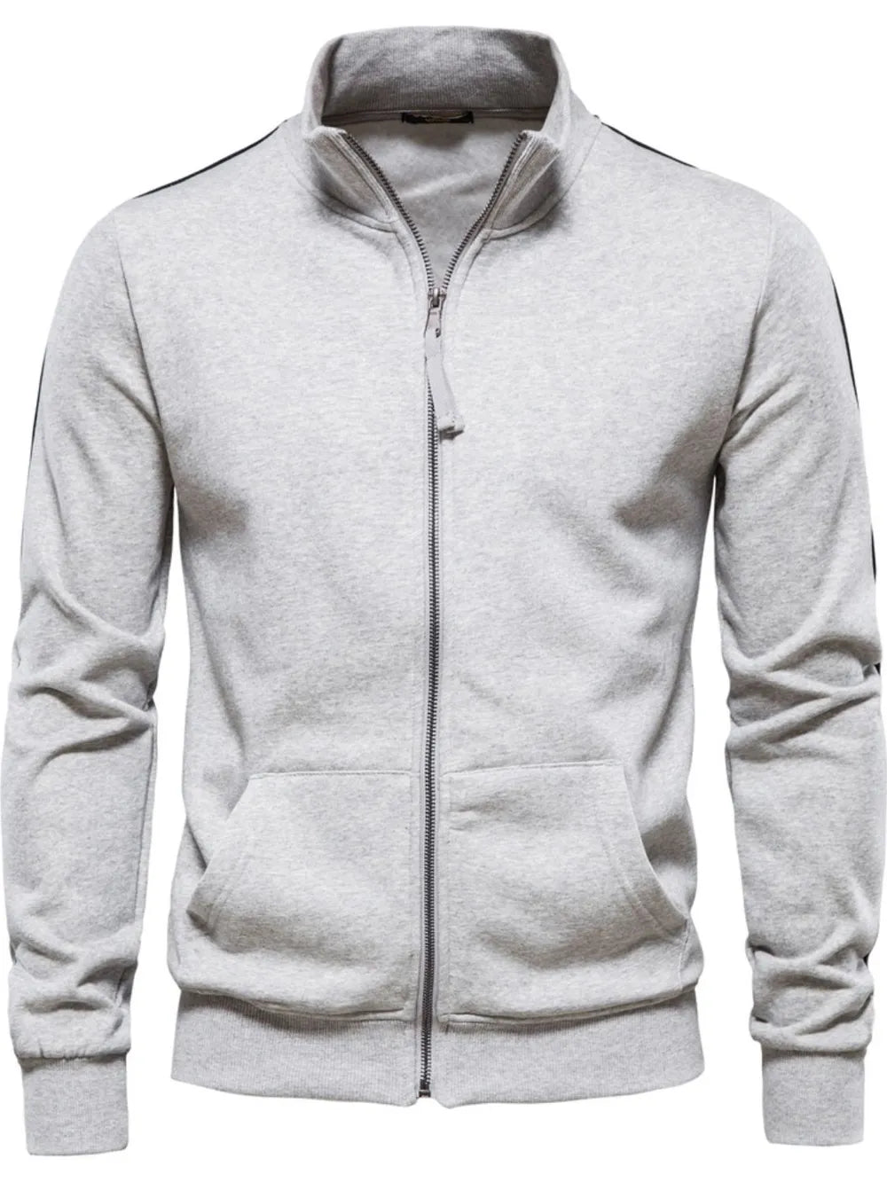 Men's Zip Up Long Sleeve Sweatshirt - Men's Sweatshirts by Trendsi | Available at Handbags Specialist Headquarter