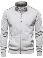 Men's Zip Up Long Sleeve Sweatshirt - Men's Sweatshirts by Trendsi | Available at Handbags Specialist Headquarter