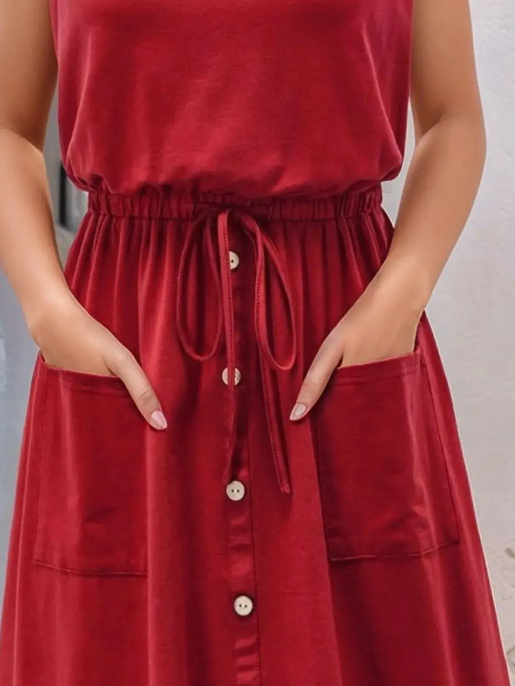 Full Size Round Neck Sleeveless Tank Dress Plus Size - Women Plus Size by Trendsi | Available at Handbags Specialist Headquarter