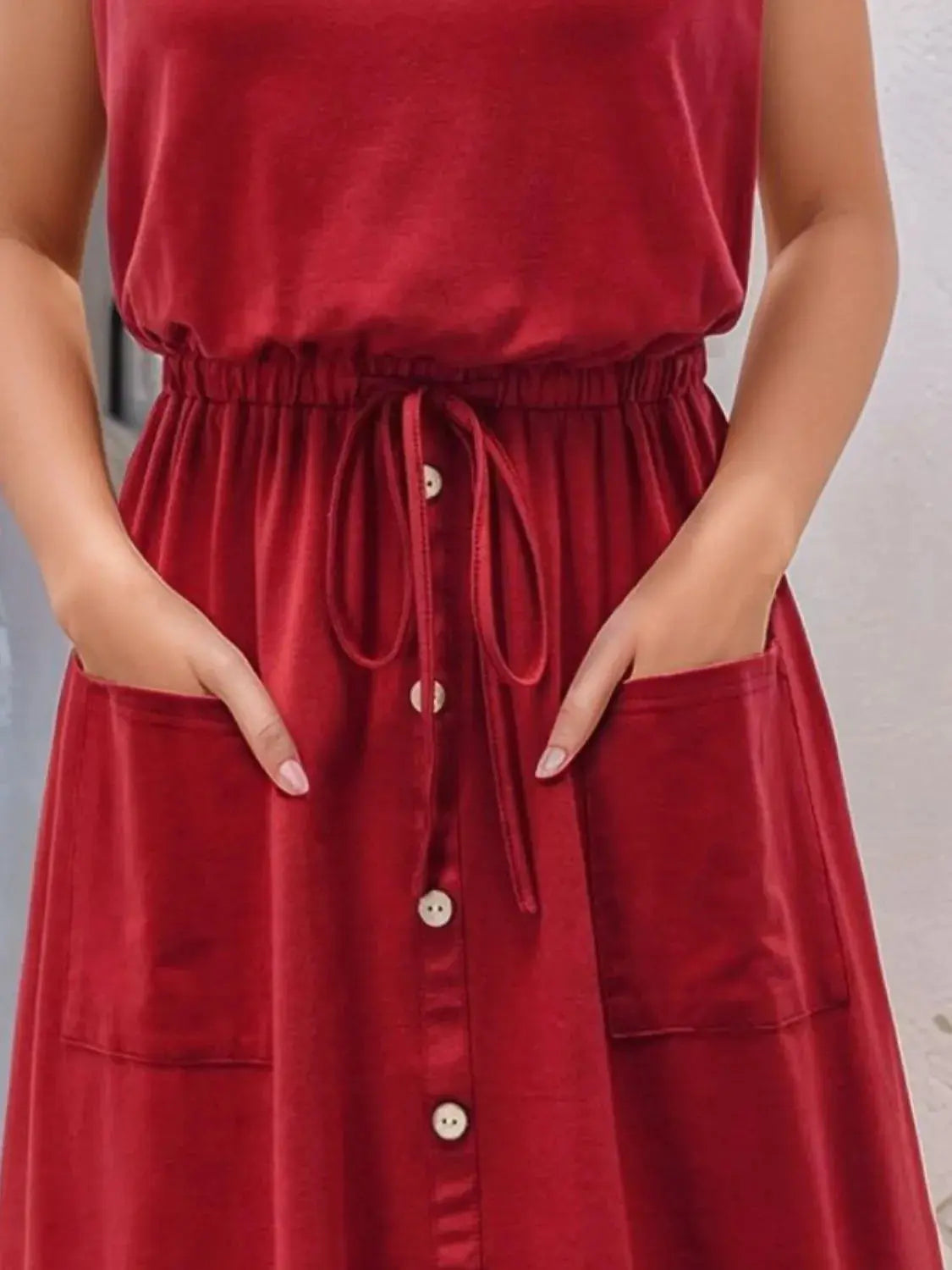 Full Size Round Neck Sleeveless Tank Dress Plus Size - Women Plus Size by Trendsi | Available at Handbags Specialist Headquarter