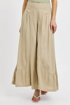 RISEN Shirring Detail Wide Leg Pants -  by Trendsi | Available at Handbags Specialist Headquarter