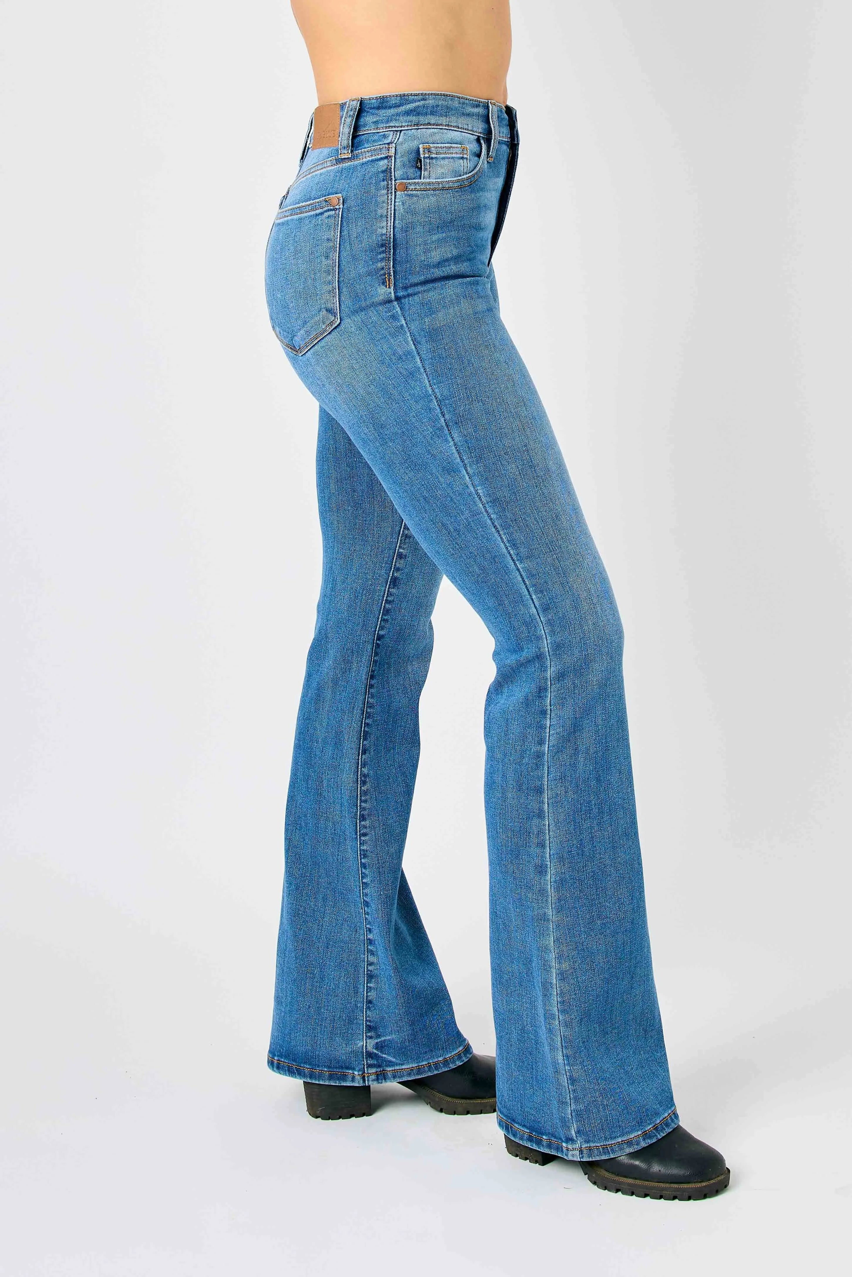 Judy Blue Full Size Hw Classic Flare Jeans Plus Size - Women / Jeans & Denim by Trendsi | Available at Handbags Specialist Headquarter