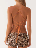 Crisscross Back V-Neck Cami - Tops by Trendsi | Available at Handbags Specialist Headquarter
