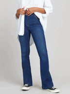 Full Size High-Waisted Flare Jeans Plus Size - Women / Jeans & Denim by Trendsi | Available at Handbags Specialist Headquarter
