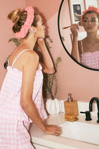 Lime 'N' Chili Gingham Ruffle Trim Cami and Shorts Pajama Set - Sleepwear by Trendsi | Available at Handbags Specialist Headquarter