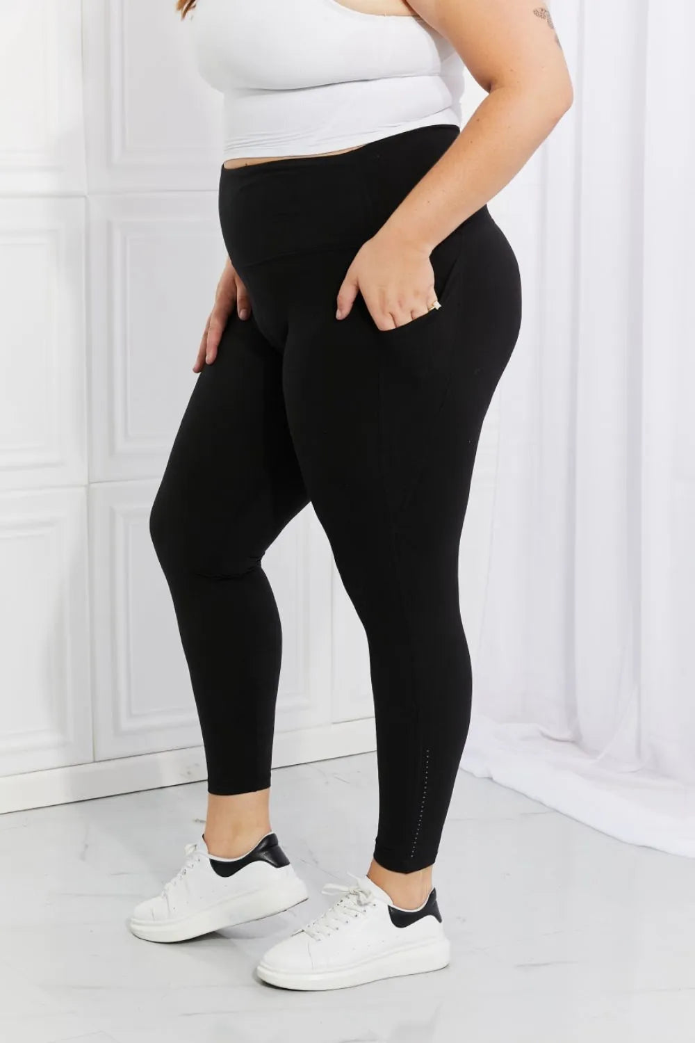 Leggings Depot Full Size Strengthen and Lengthen Reflective Dot Active Leggings - Leggings by Trendsi | Available at Handbags Specialist Headquarter