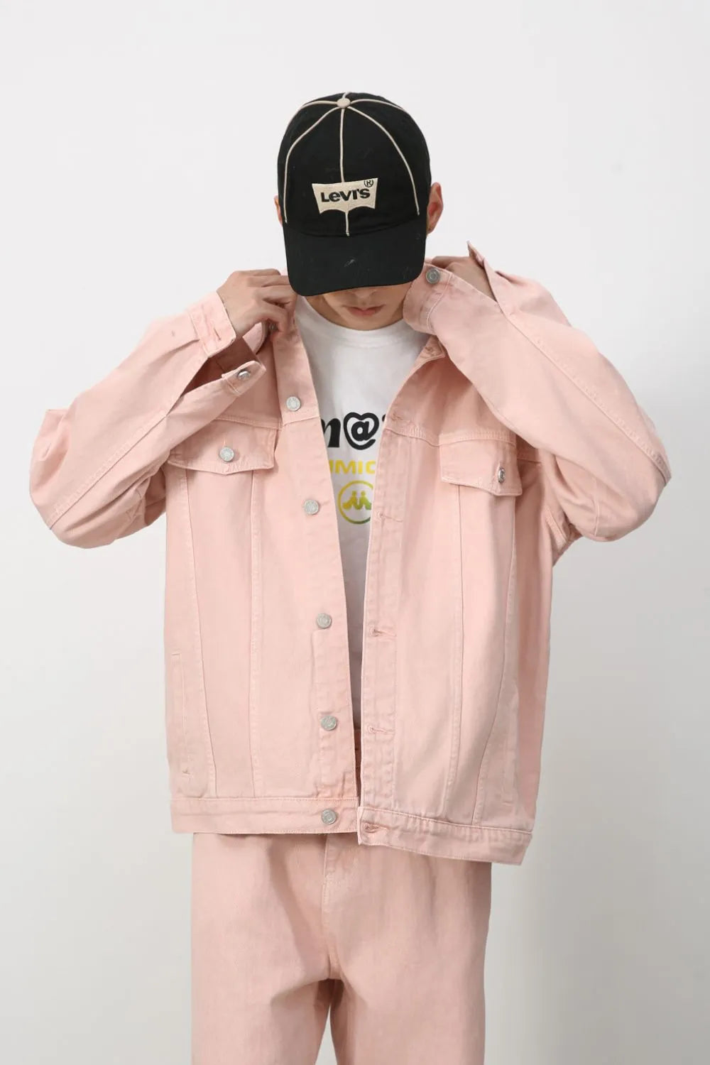 Men's Button Up Dropped Shoulder Denim Jacket - Men's jackets by Trendsi | Available at Handbags Specialist Headquarter