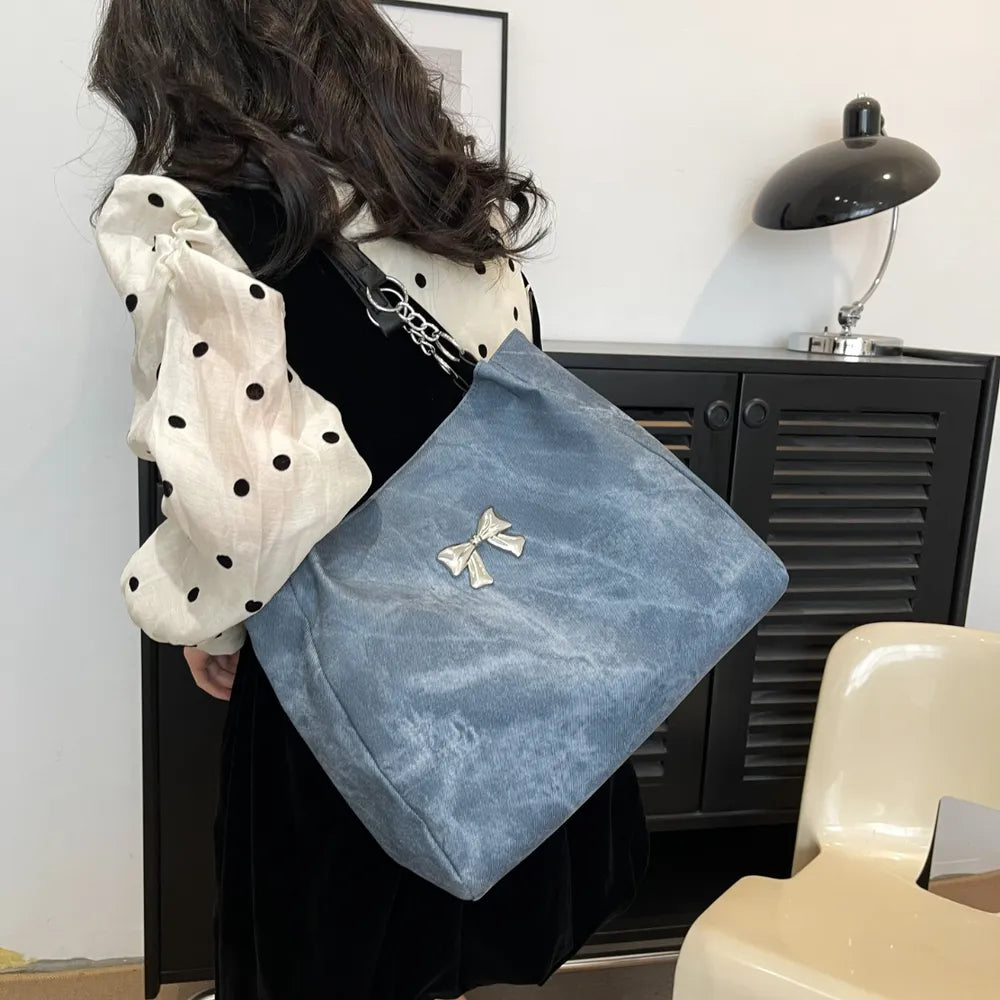 Bow Polyester Medium Tote Bag - Tote Bag by Trendsi | Available at Handbags Specialist Headquarter