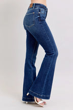 Judy Blue Full Size High Rise Flare Jeans with Pockets Plus Size - Women / Jeans & Denim by Trendsi | Available at Handbags Specialist Headquarter