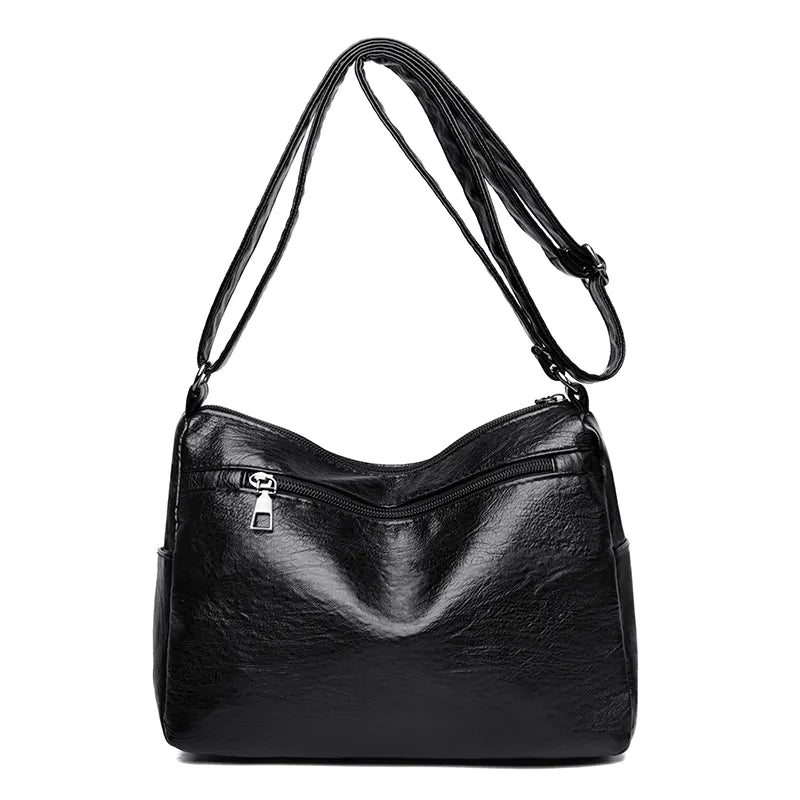 PU Leather Multi-Pockets Crossbody Bag - Crossbody Bag by Trendsi | Available at Handbags Specialist Headquarter
