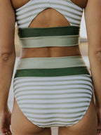 Striped Scoop Neck Wide Strap Swim Top and Bottom Set -  by Trendsi | Available at Handbags Specialist Headquarter
