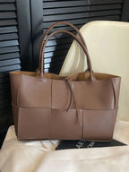 PU Leather Woven Handbag and Clutch Set - handbags by Trendsi | Available at Handbags Specialist Headquarter