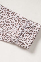 Leopard Button Down Long Sleeve Top and Pants Lounge Set - Sleepwear by Trendsi | Available at Handbags Specialist Headquarter