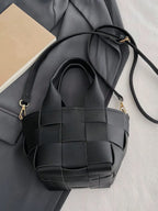 PU Leather Braided Bucket Bag - Tote Bag by Trendsi | Available at Handbags Specialist Headquarter