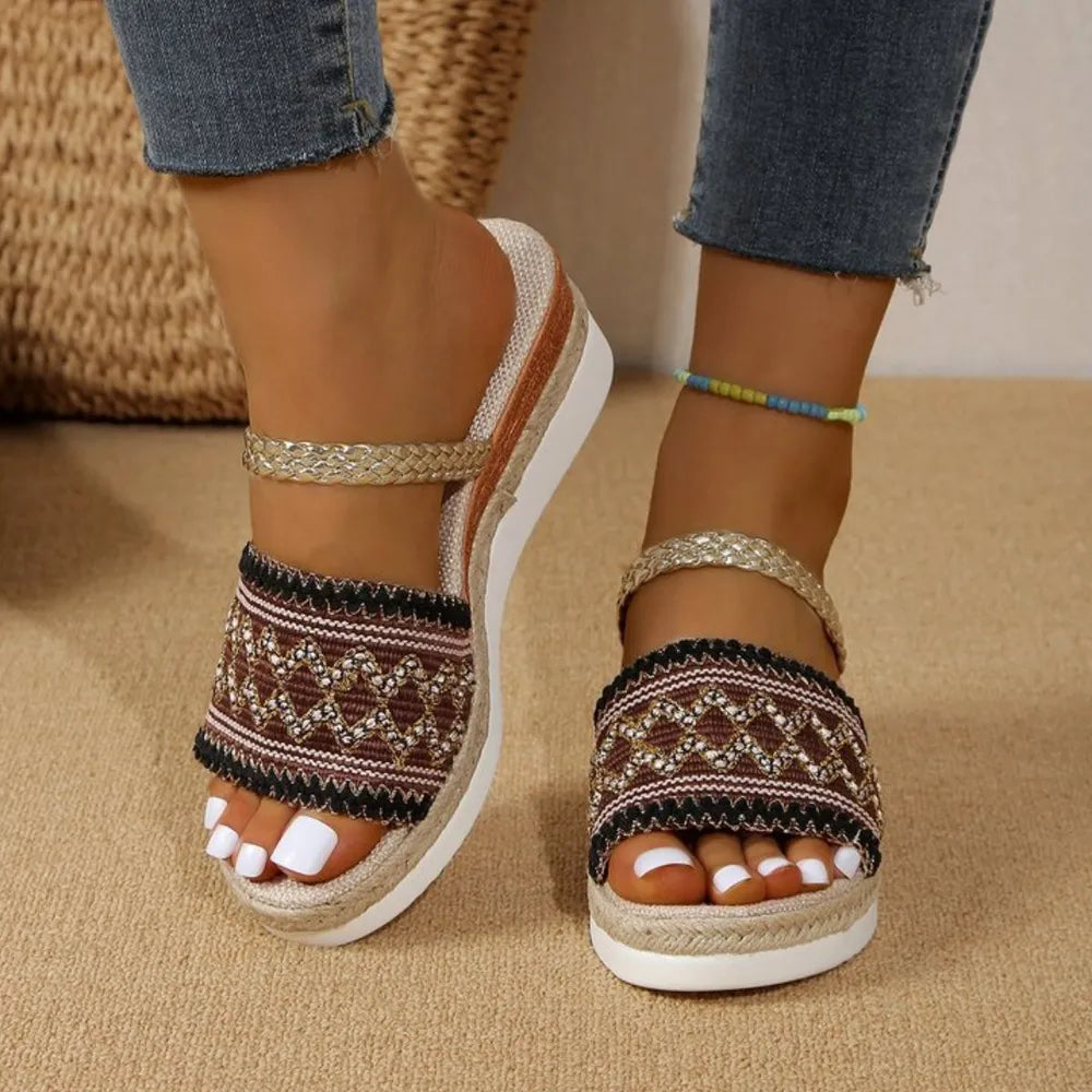 Open Toe Wedge Sandals -  by Trendsi | Available at Handbags Specialist Headquarter