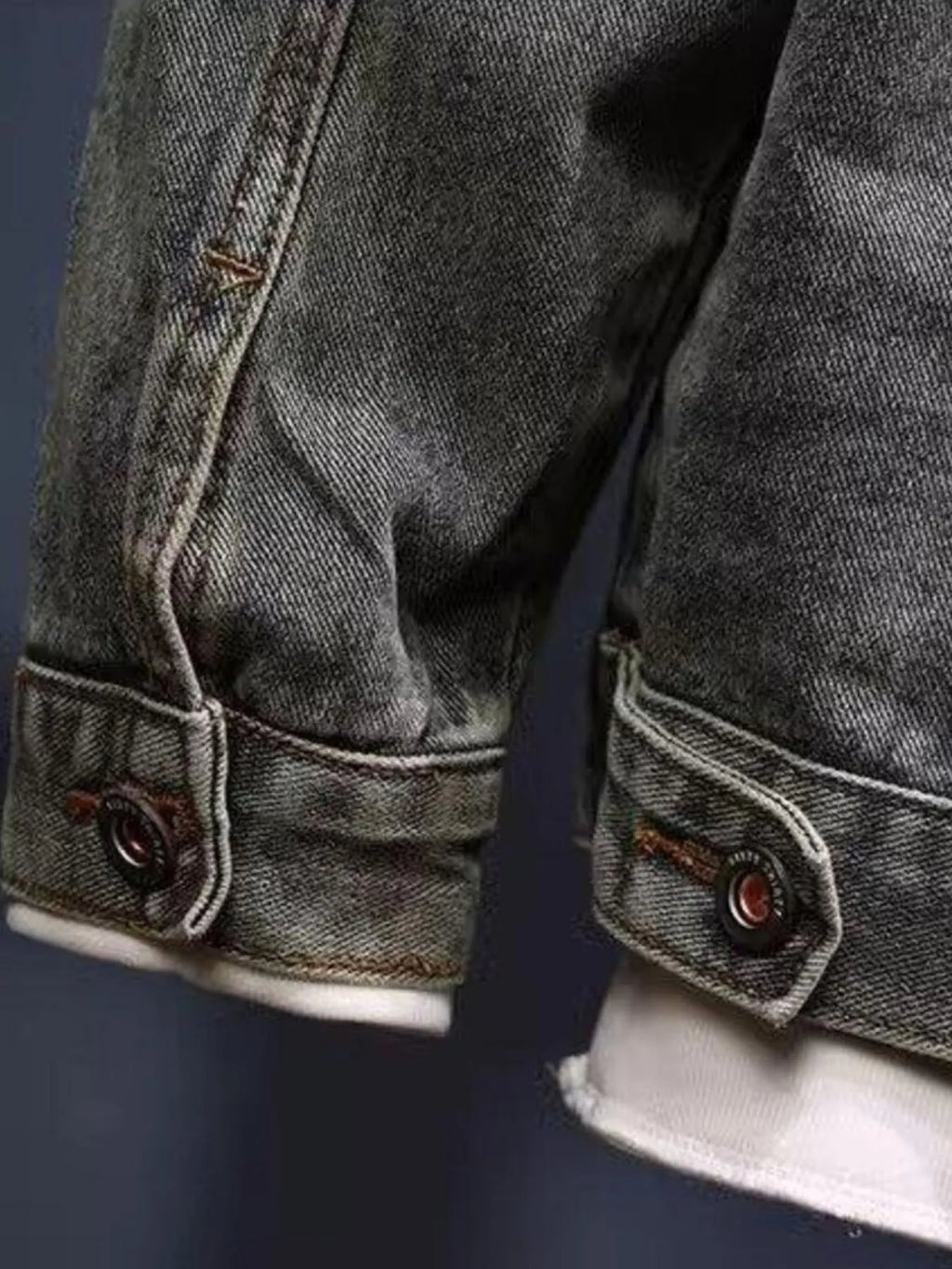 Men's Plus Size Button Up Long Sleeve Denim Jacket - Men's jackets by Trendsi | Available at Handbags Specialist Headquarter