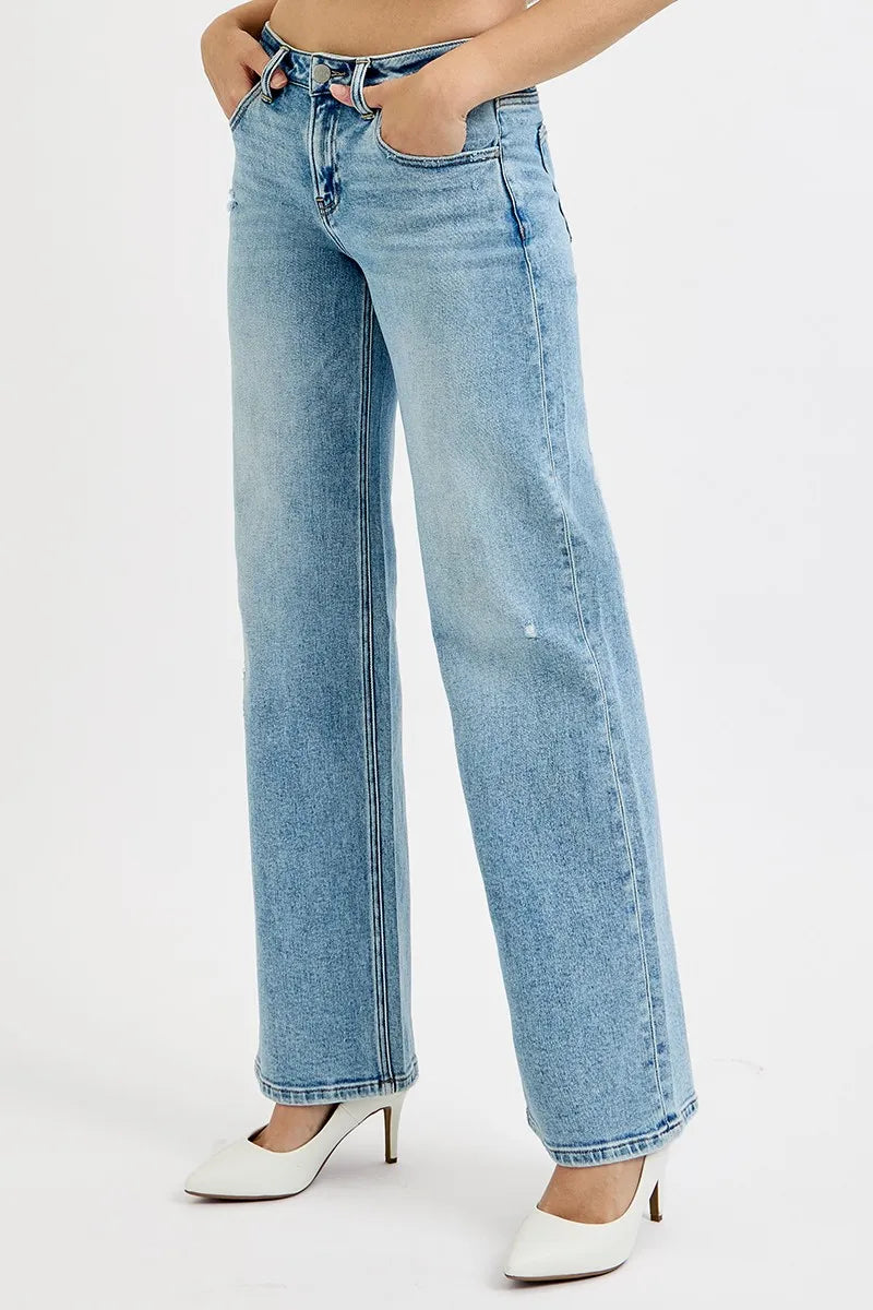 RISEN Full Size Low Rise Ankle Boyfriend Distressed Jeans Plus Size - Women / Jeans & Denim by Trendsi | Available at Handbags Specialist Headquarter