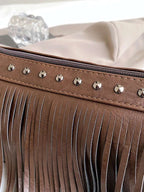 PU Leather Fringe Studded Crossbody Bag - Crossbody Bag by Trendsi | Available at Handbags Specialist Headquarter