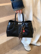 PU Leather Handbag with Pendant - Tote Bag by Trendsi | Available at Handbags Specialist Headquarter