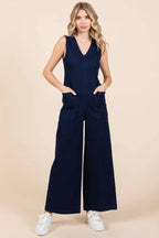 Mittoshop Sleeveless Wide Leg Denim Jumpsuit - Sleepwear by Trendsi | Available at Handbags Specialist Headquarter