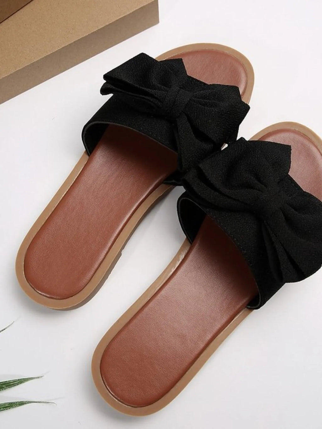 Bow-Tie Open Toe Flats Sandals - Women Sandals by Trendsi | Available at Handbags Specialist Headquarter