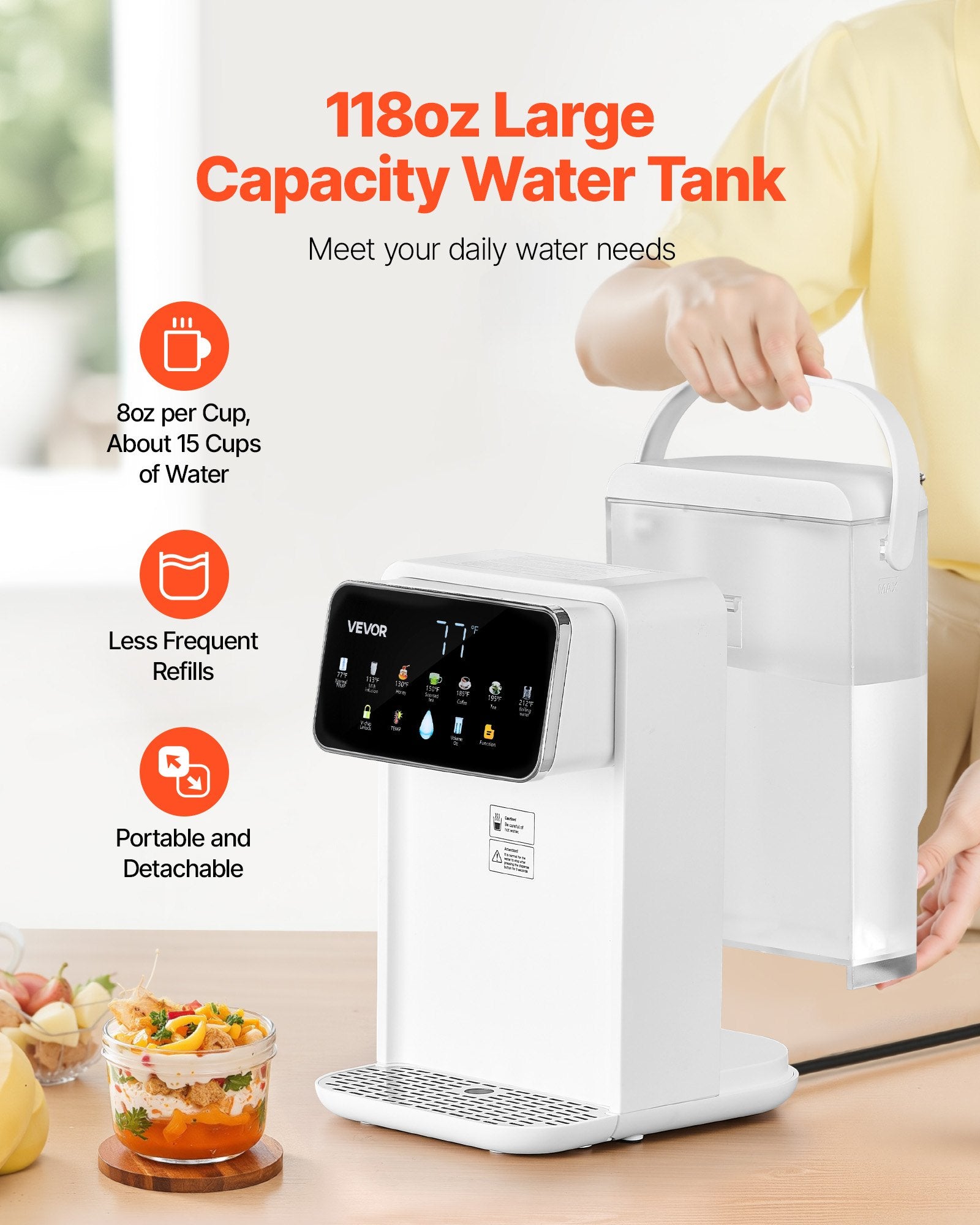 QuickBoil 7x7 Countertop Hot Water Dispenser - decor by Trendsi | Available at Handbags Specialist Headquarter