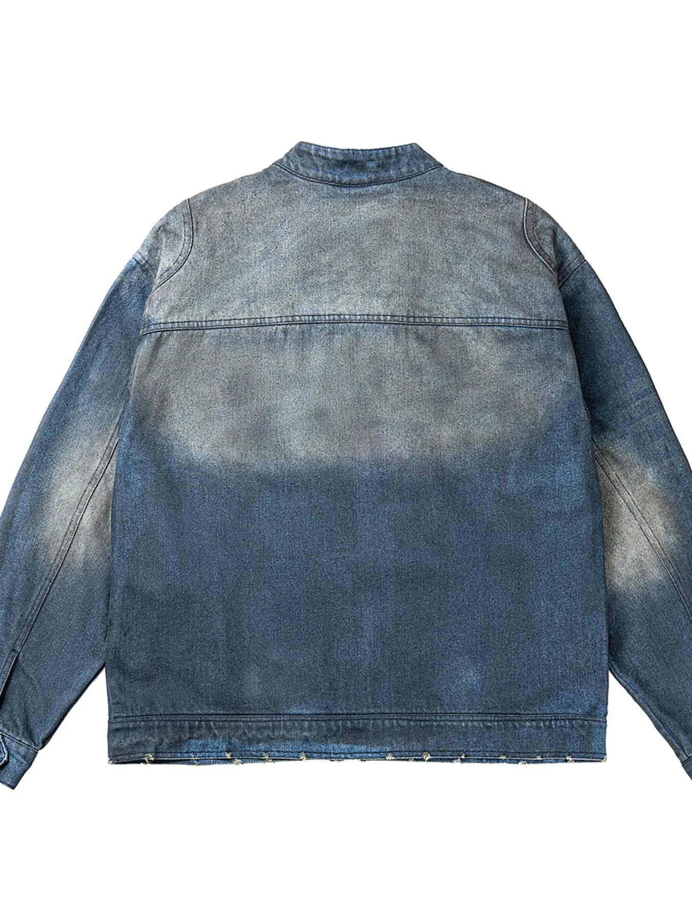 Men's Washed Denim Bomber Jacket - Men's jackets by Trendsi | Available at Handbags Specialist Headquarter
