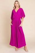 BOMBOM Surplice Maxi Dress with Pockets - Maxi Dress by Trendsi | Available at Handbags Specialist Headquarter