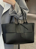 PU Leather Woven Handbag and Clutch Set - handbags by Trendsi | Available at Handbags Specialist Headquarter