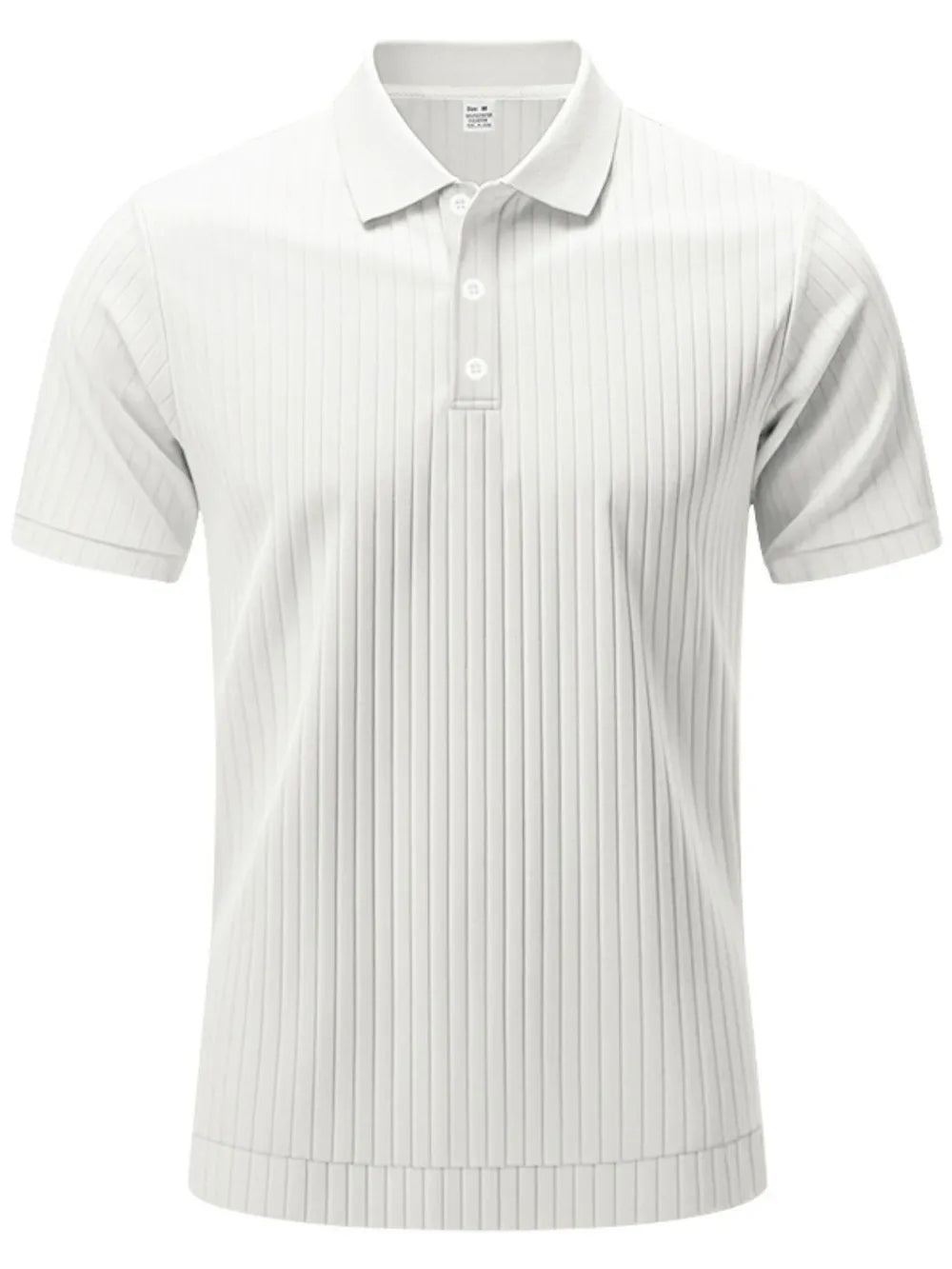 Men's Full Size Ribbed Short Sleeve Polo Plus Size - Men's Polo shirt by Trendsi | Available at Handbags Specialist Headquarter