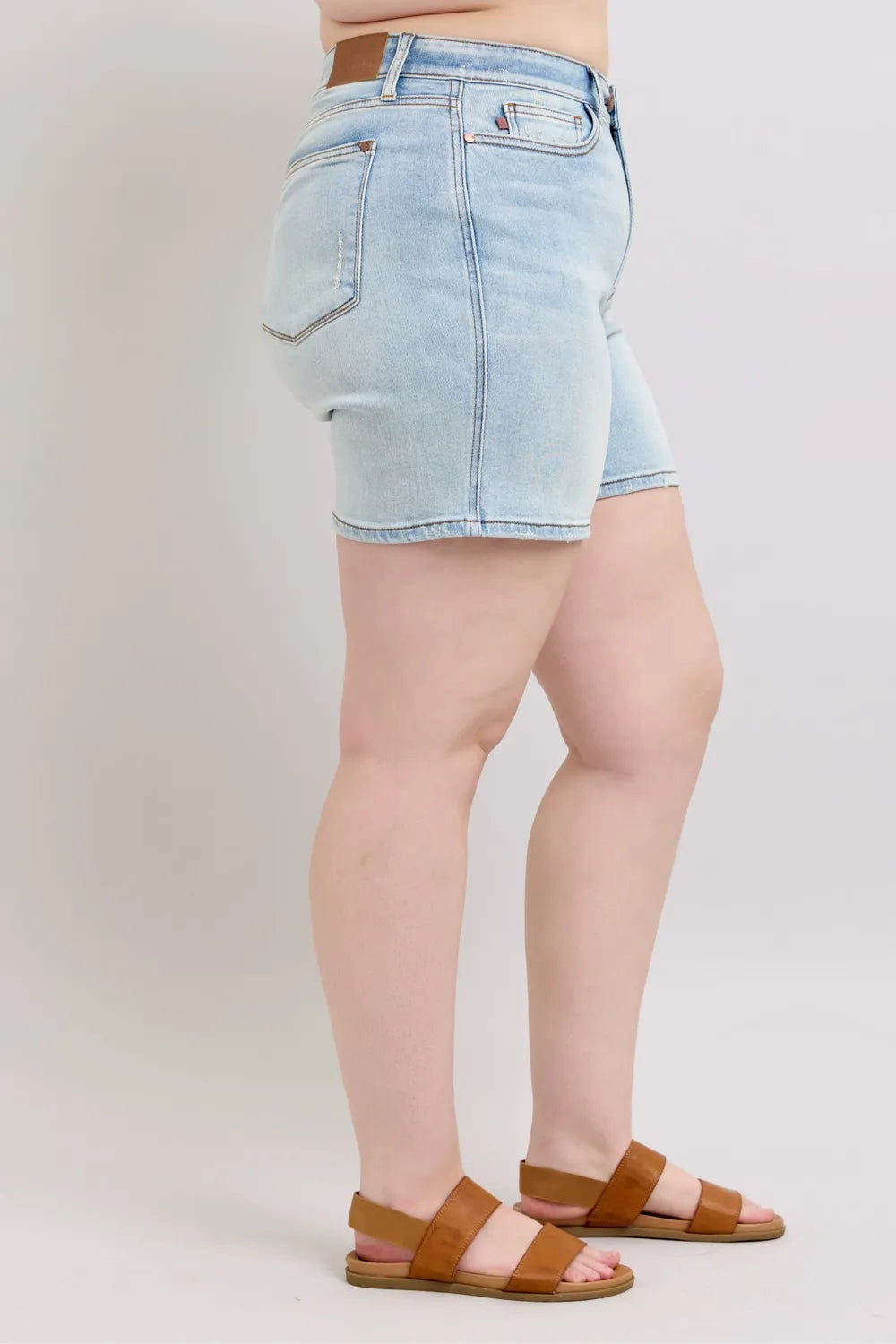 Judy Blue Full Size 2 Button Denim Shorts with Pockets Plus Size - Women / Jeans & Denim by Trendsi | Available at Handbags Specialist Headquarter