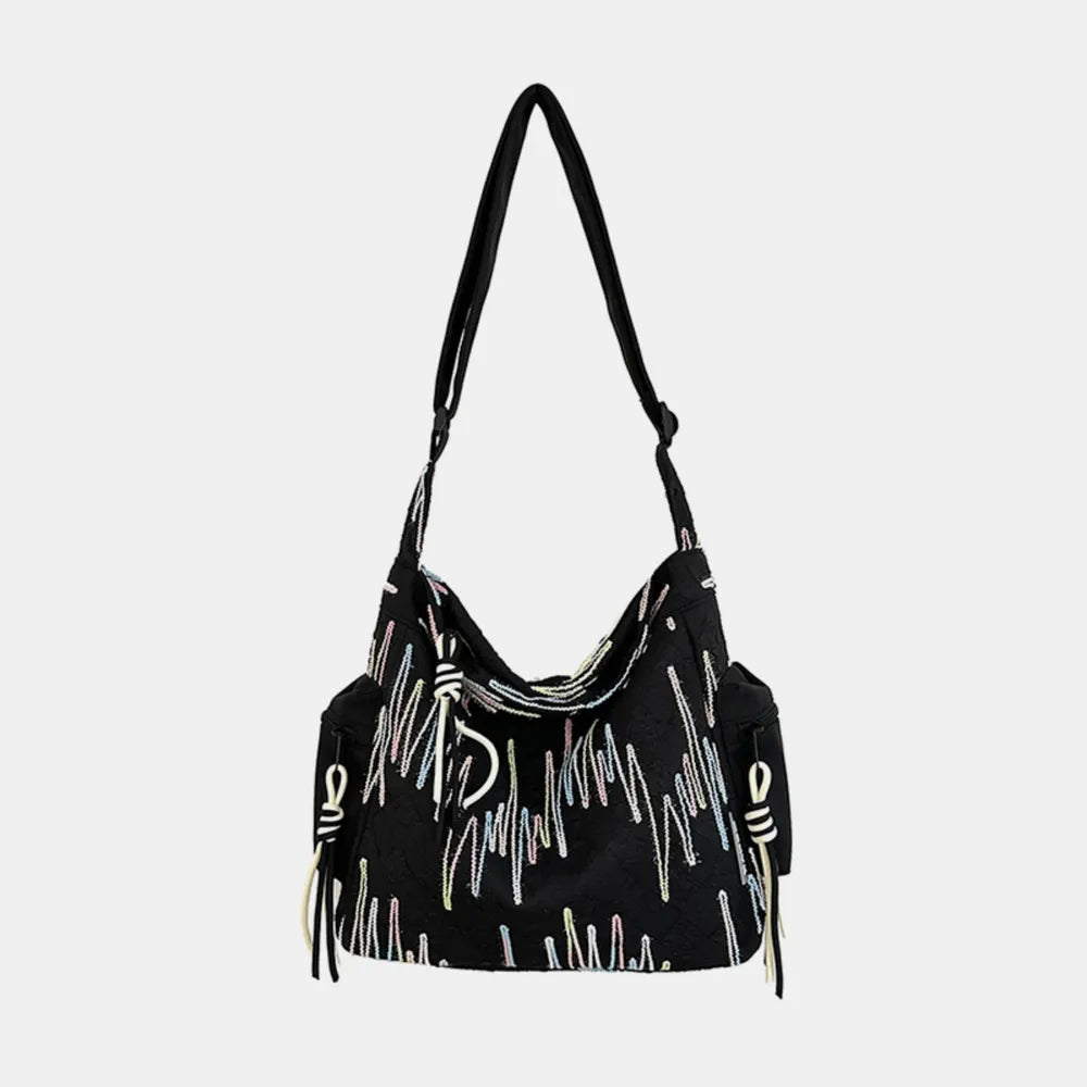 Contrast Texture Shoulder Bag - Handbags by Trendsi | Available at Handbags Specialist Headquarter