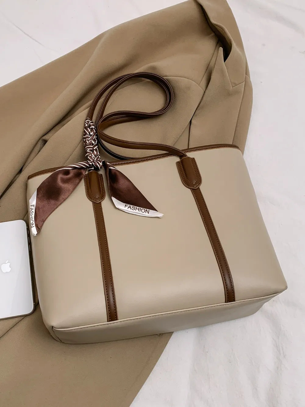 PU Leather Tote Bag - Tote Bag by Trendsi | Available at Handbags Specialist Headquarter