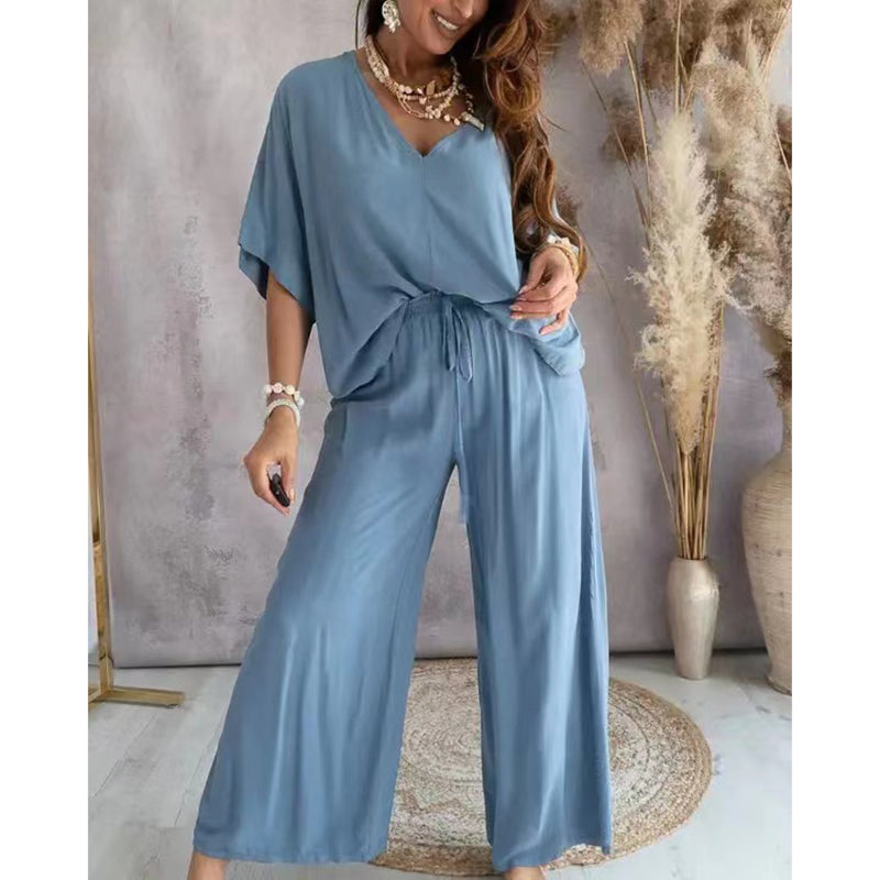 ChicEase: Women's V-Neck Lounge Set
