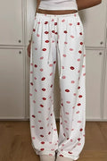 Lips Print Wide Leg Pants - Women Pants by Trendsi | Available at Handbags Specialist Headquarter