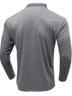 Men's Color Block Striped Long Sleeve Polo Shirt - Men's Polo shirt by Trendsi | Available at Handbags Specialist Headquarter