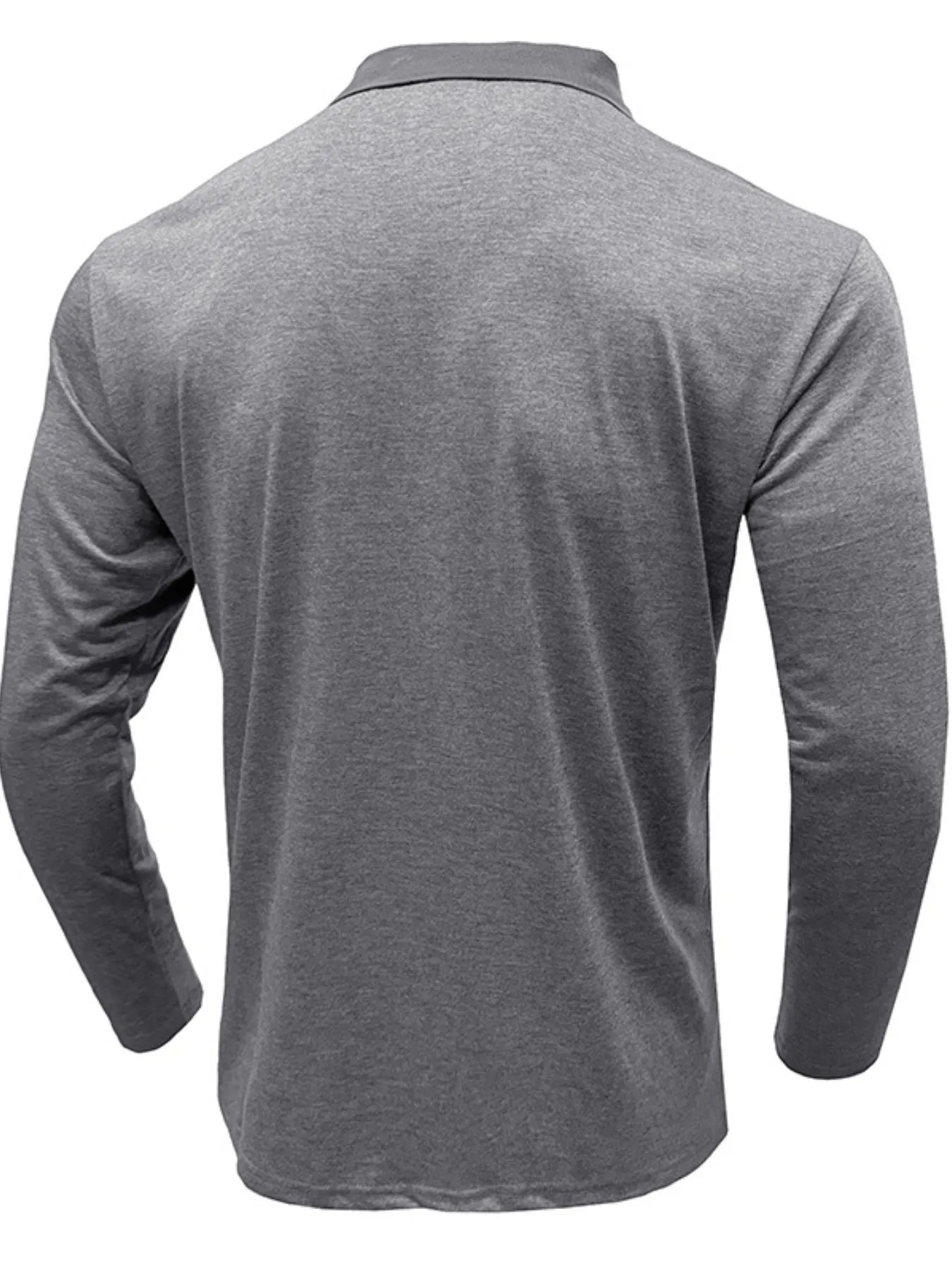 Men's Color Block Striped Long Sleeve Polo Shirt - Men's Polo shirt by Trendsi | Available at Handbags Specialist Headquarter