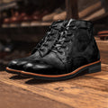 Vintage Moto Men's Leather Lace-Up Ankle Boots