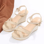 Open Toe Wedge Sandals -  by Trendsi | Available at Handbags Specialist Headquarter